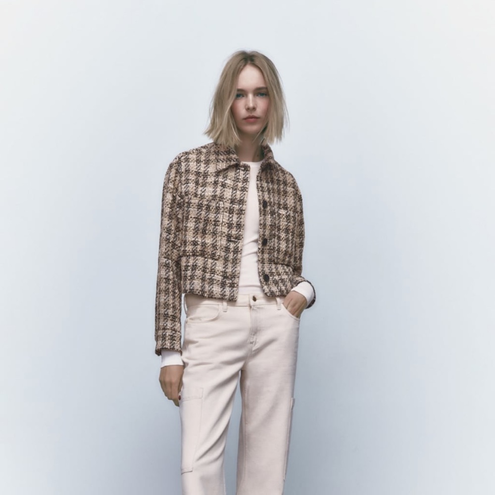 Zara Patch Pocket Textured Overshirt. Size M. New with tags!